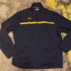 Men's Under Armour Campus Full Zip Warm Up Jacket, (Navy/Gold) Size XXL
